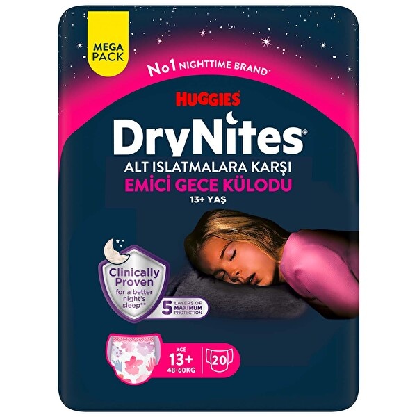 Huggies Drynites Kız 13+ Yaş Mega 20 Adet