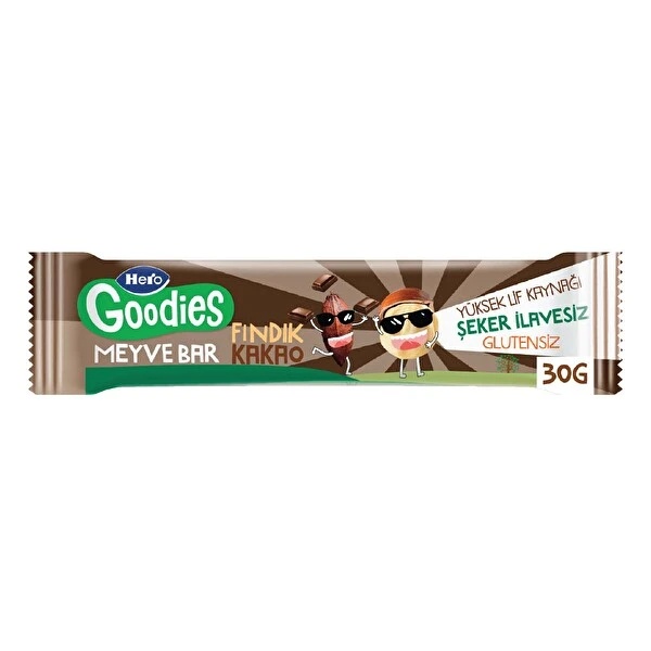 Hero Goodies Fındık Kakao Meyve Barı 30 Gr