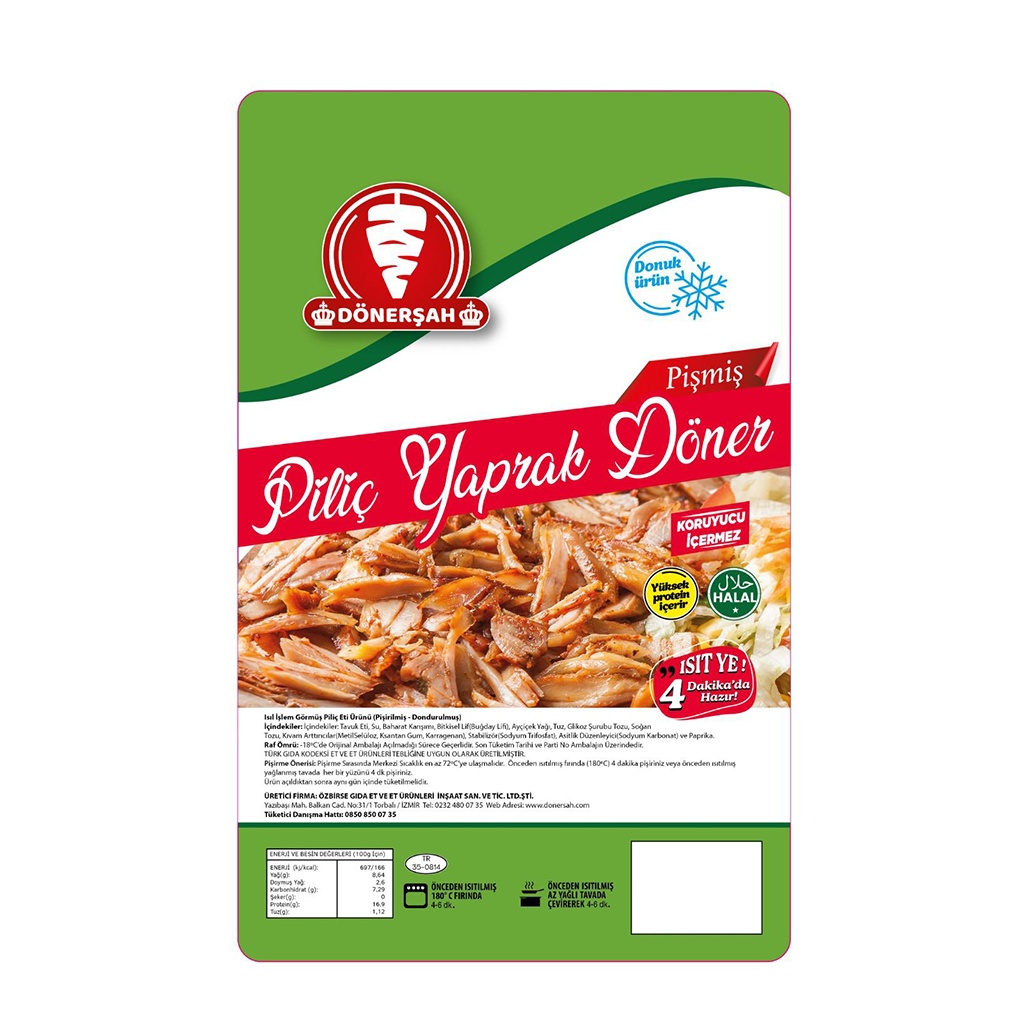 Dönerşah Donuk Piliç Döner 500 Gr