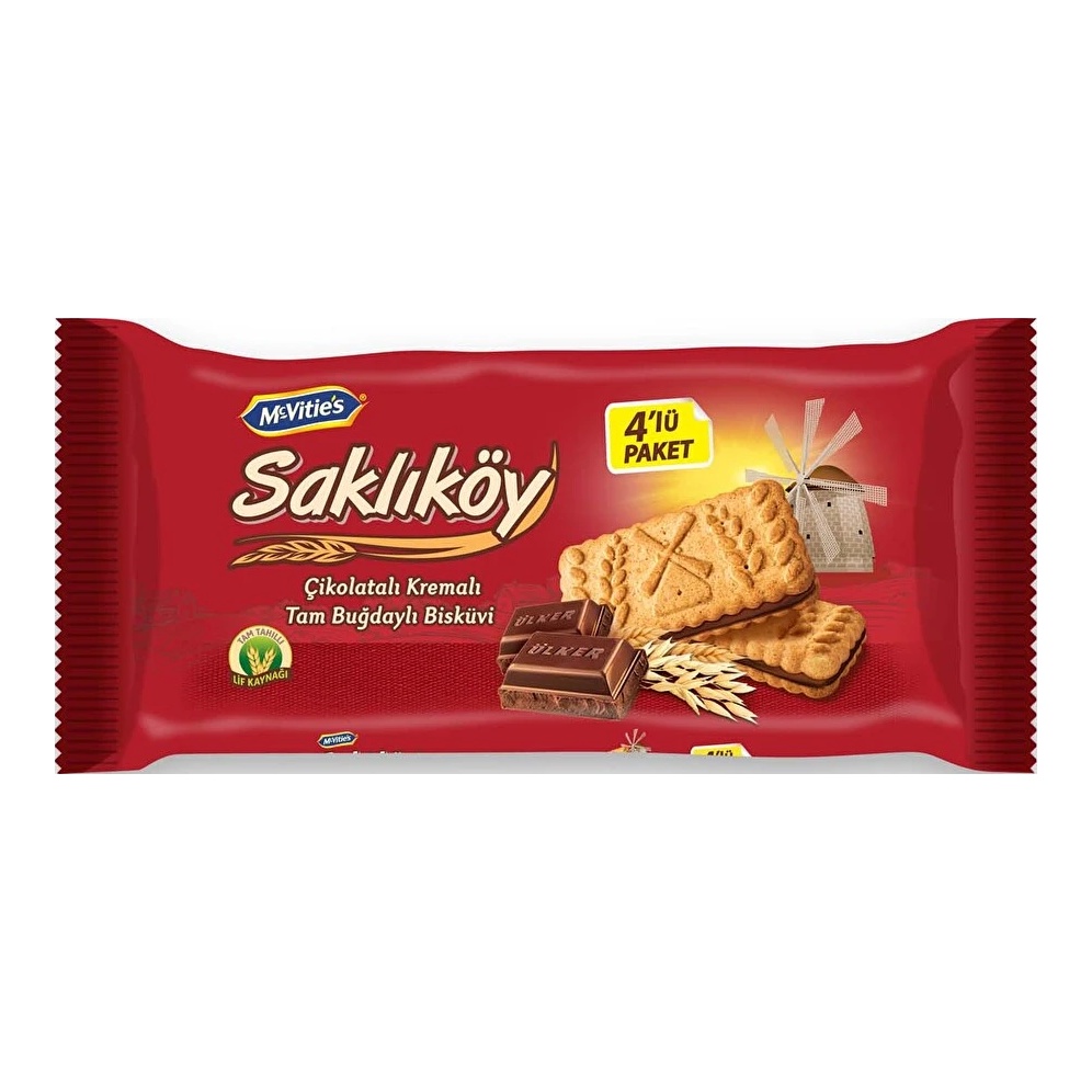 Saklıköy Çikolatalı Kremalı Bisküvi 4'lü 160 Gr