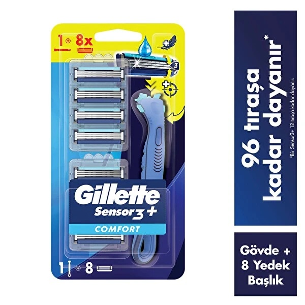 Gillette Sensor 3 Plus Makine + 8 Yedek