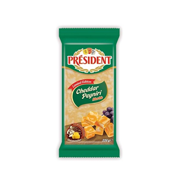 President Cheddar Marble Peyniri 220 Gr