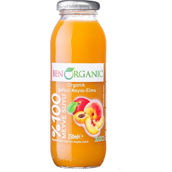 Ben Organic Şeftali Kayısı Elma Suyu 250 Ml