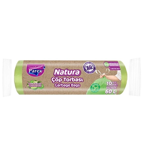 Parex Natura Büzgülü Çöp Torbası Büyük Boy 10 Adet