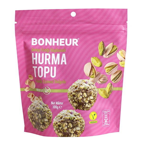 Bonheur Hurma Topu Antep Fıstığı Kaplı 100 Gr