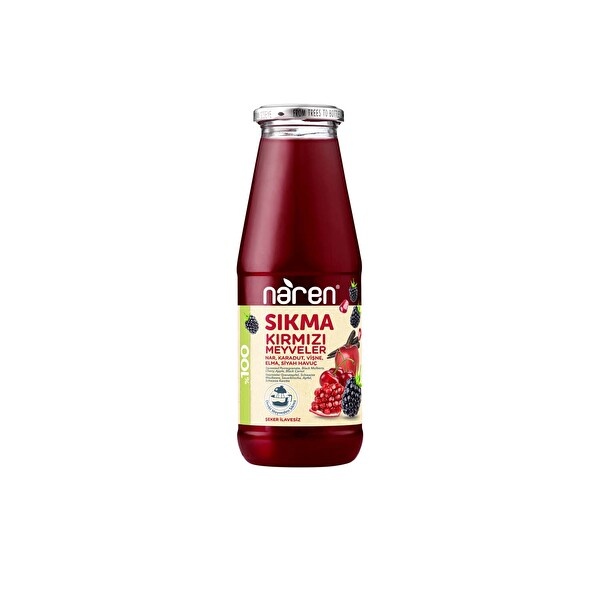 Naren %100 Sıkma Kırmızı Meyveler Suyu 720 Ml