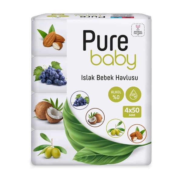 Pure Baby Islak Bebek Havlusu 200 Adet