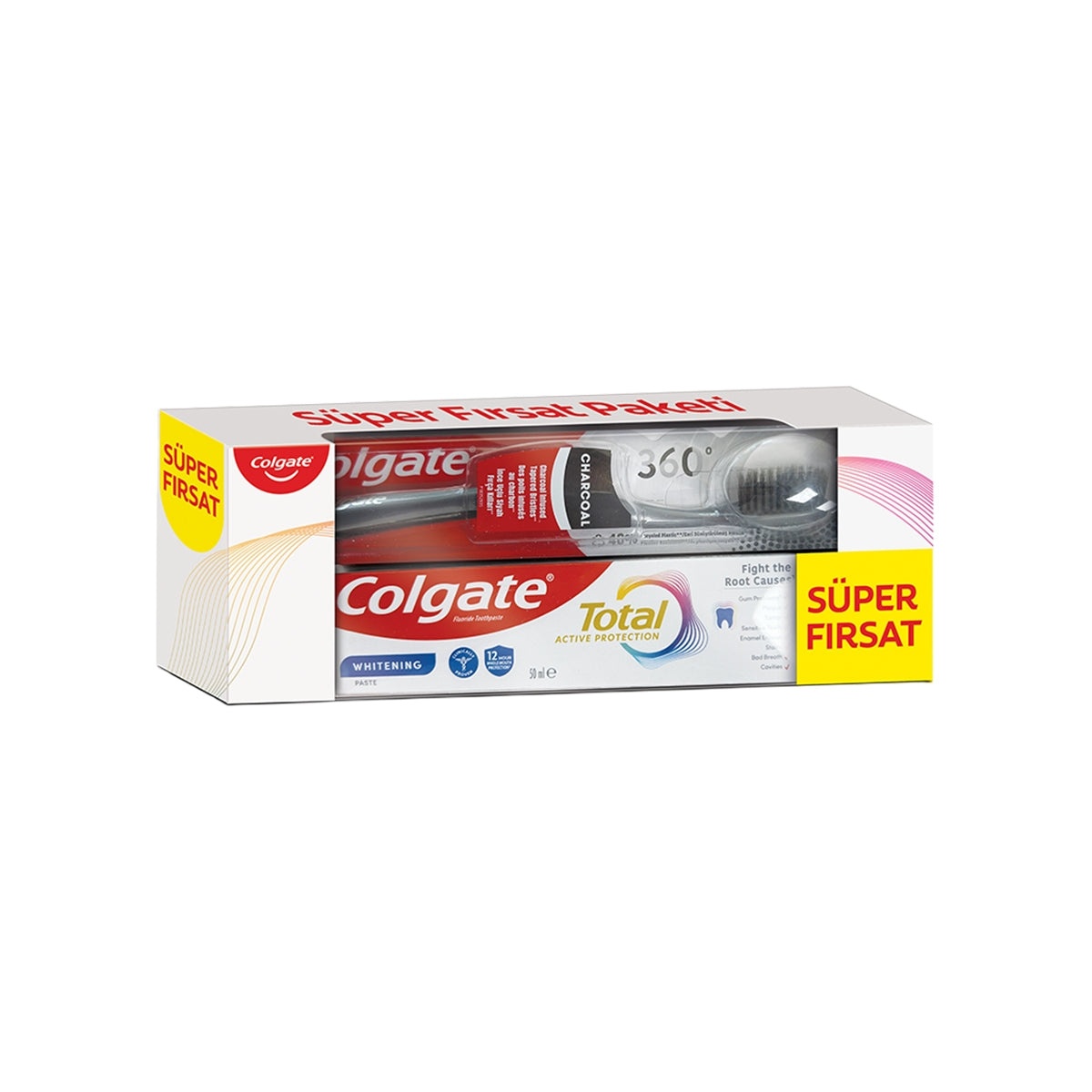 Colgate Total Diş Macunu 50 Ml Ve 360 Black Diş Fırçası Seti