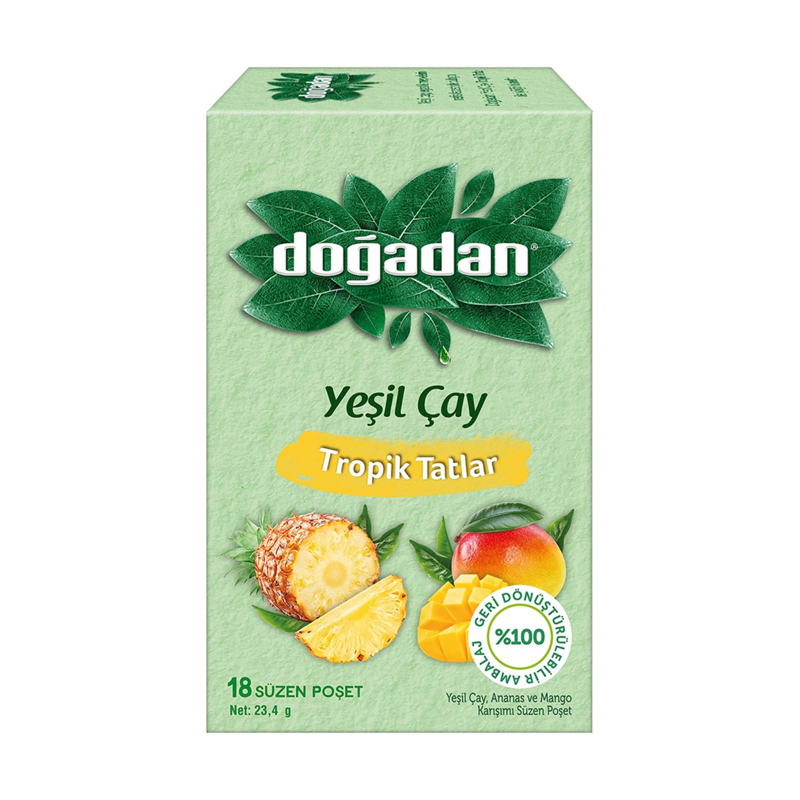 Doğadan Yeşil Çay Tropik Tatlar 18'li
