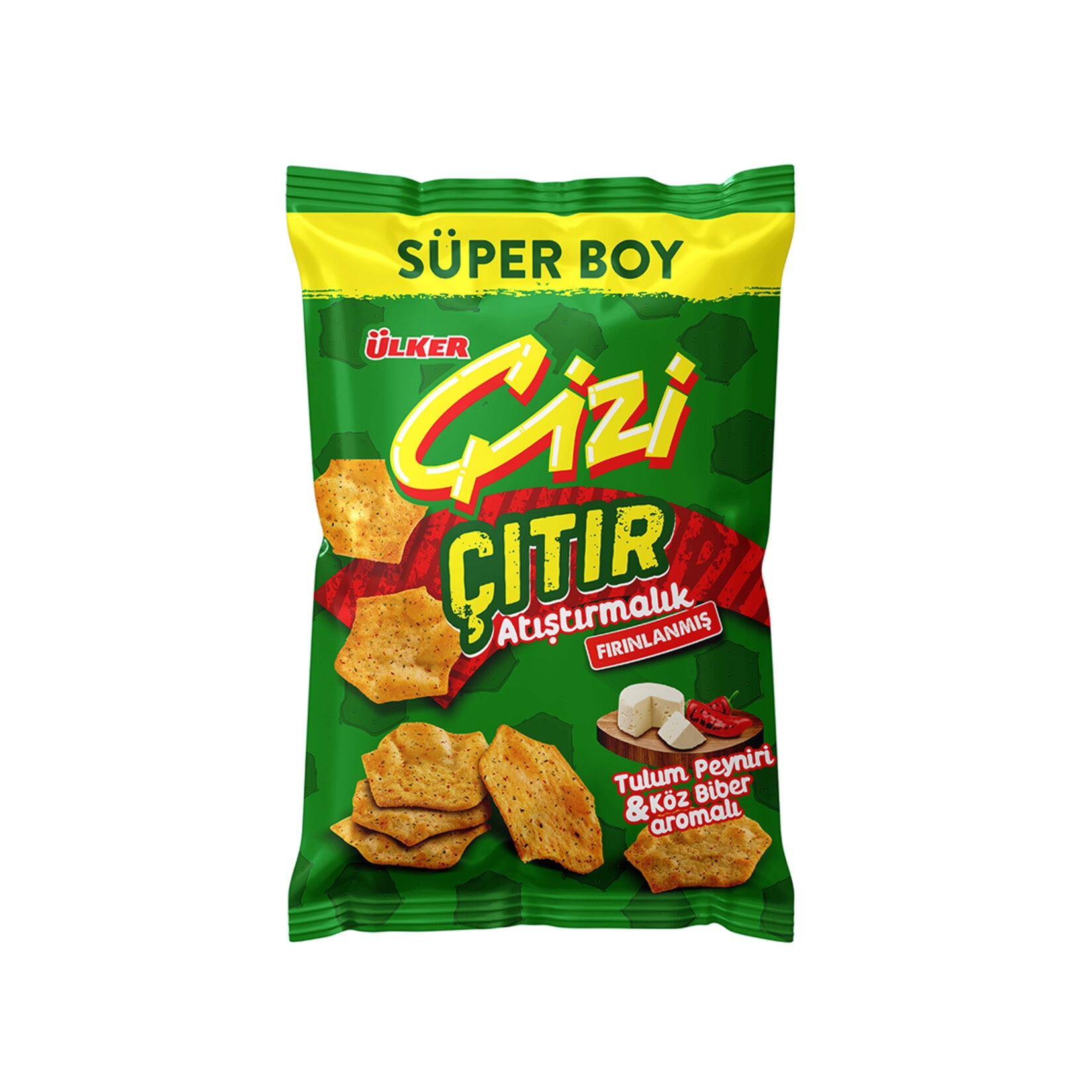 Ülker Çizi Çıtır Tulum Peynirli & Köz Biberli Süper Boy Kraker 120 Gr