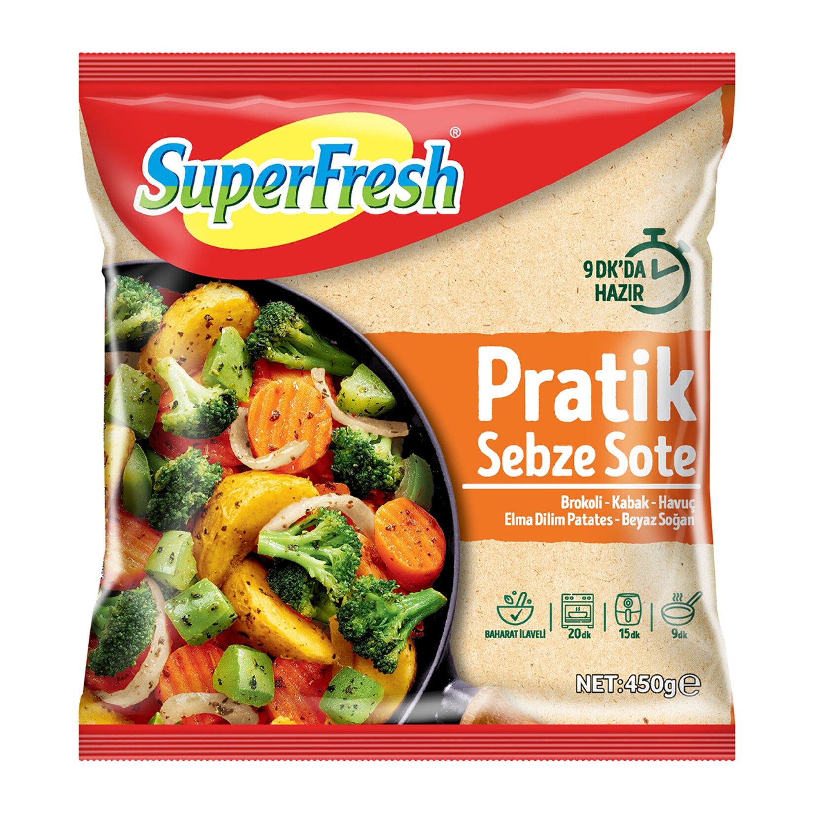 Superfresh Dondurulmuş Pratik Sebze Sote Mix 450 Gr