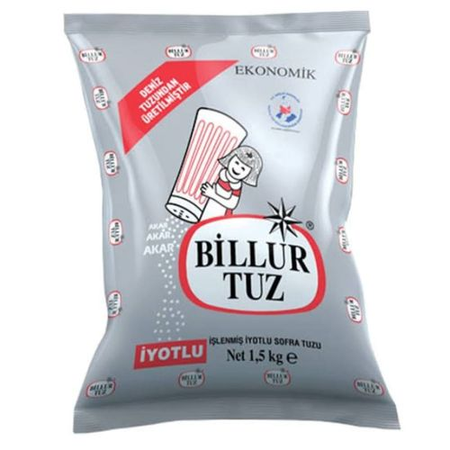 Billur İyotlu Sofra Tuzu 1.5 Kg