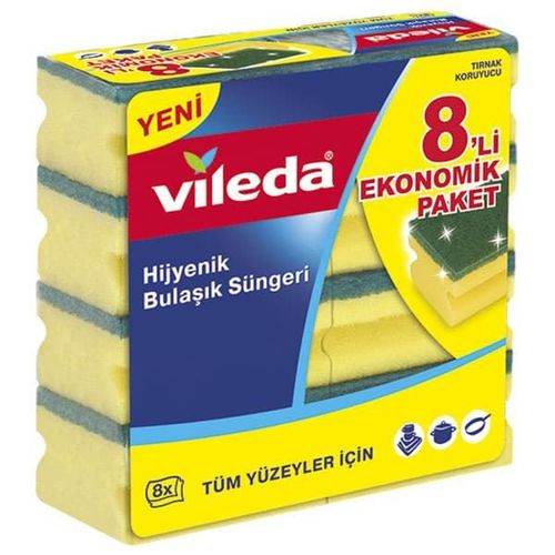 Vileda Yeşil Sünger Oluklu 8 Adet