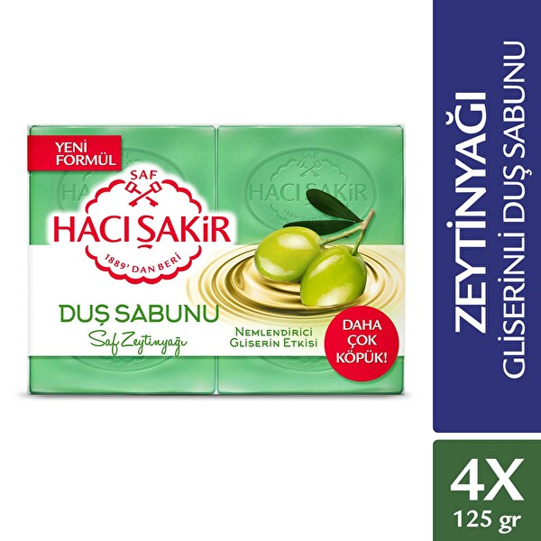 Hacı Şakir Gliserin & Zeytinyağlı Duş Sabunu 4x125 Gr