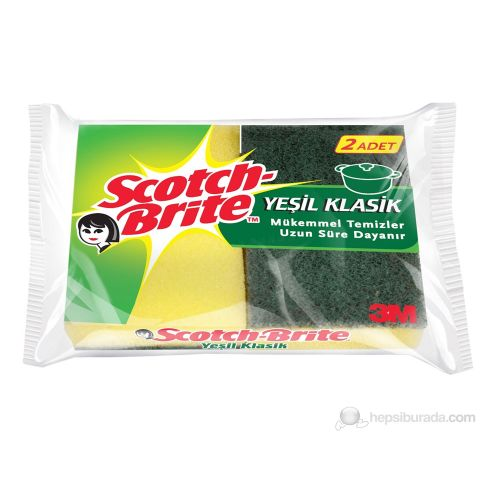 Scotch-Brite Klasik Yeşil Sünger 2 Adet