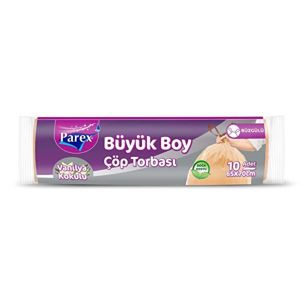 Parex Ekonomik Büzgülü Vanilya Kokulu Çöp Torbası Büyük 10 Adet