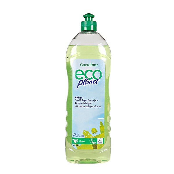 Carrefour Eco Planet Limon Bitkisel Sıvı Bulaşık Deterjanı 750 Ml