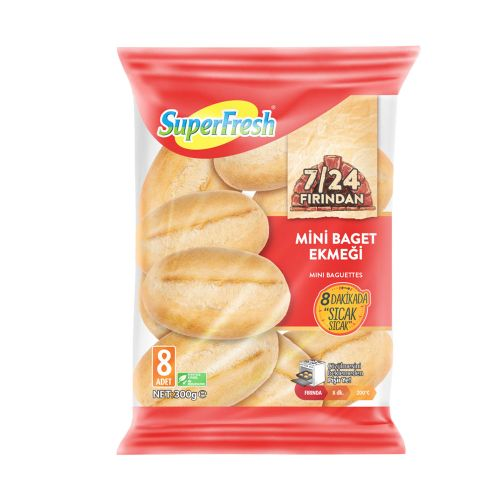 Superfresh 7/24 Fırından Mini Baget Ekmeği 300 Gr