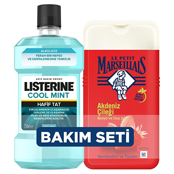 Listerine Cool Mint 500 Ml + Le Petit Marseillais Çilek 500 Ml Set
