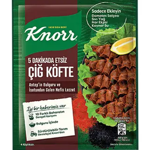 Knorr 5 Dakikada Etsiz Çiğ Köfte Seti 120 Gr