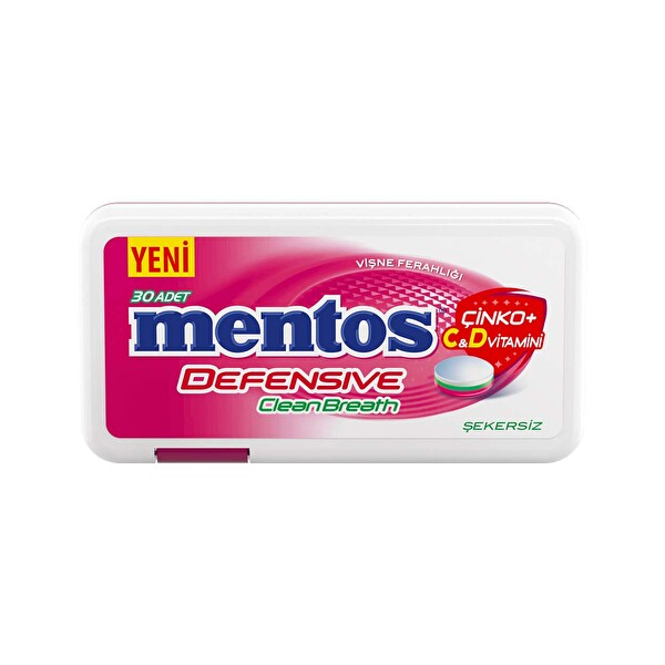 Mentos Defensive Clean Breathe Vişne Çinko C ve D 1 Adet