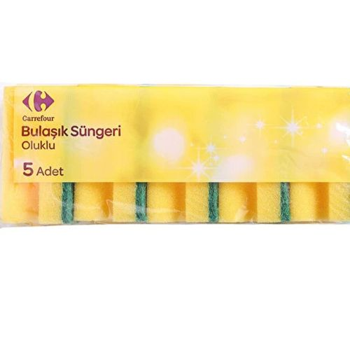 Carrefour Yeşil Oluklu Bulaşık Süngeri 5 Adet