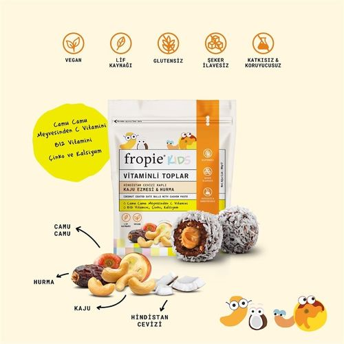 Fropie Kids Vitamin Kaju Hurma Topu 80 Gr