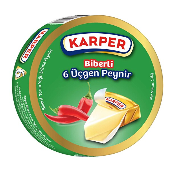 Karper Biberli Üçgen Peynir 6'lı 108 Gr