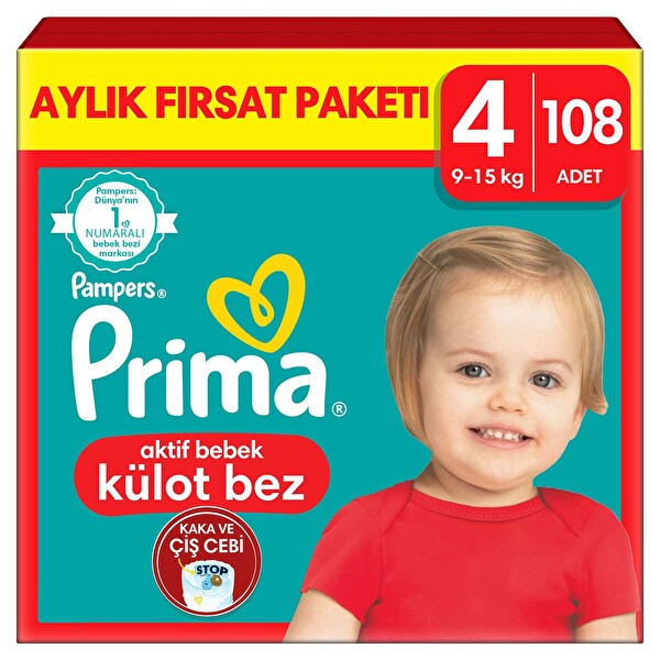 Prima Külot Bez Aylık Paket 4 Beden 108 Adet