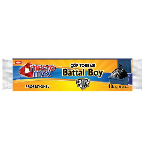 Macromax Extra Güçlü Battal Boy Çöp Torbası 10 Adet