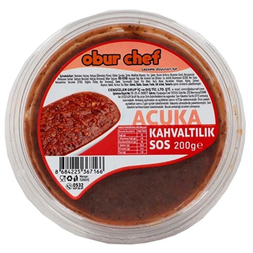 Obur Chef Acılı Ezme 200 Gr
