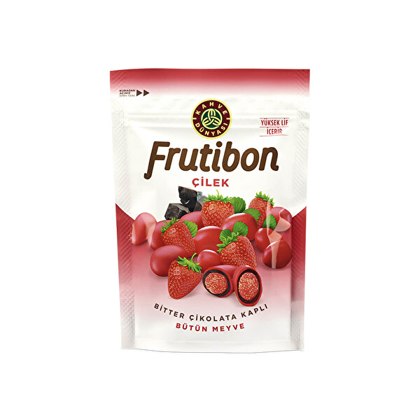 Kahve Dünyası Frutibon Bitter Çikolatalı Çilek Draje 50 Gr