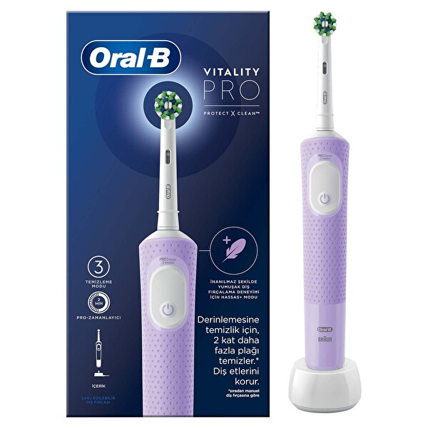 Oral-B Vitality Pro Koruma Temizlik Lila Şarjlı Diş Fırçası 1 Adet