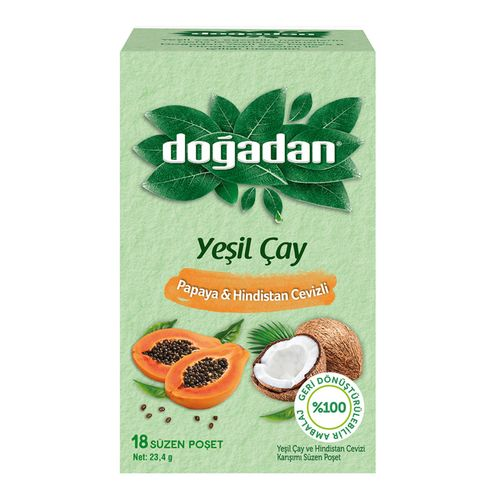 Doğadan Yeşil Çay Hindistan Cevizi Papaya 18 Adet