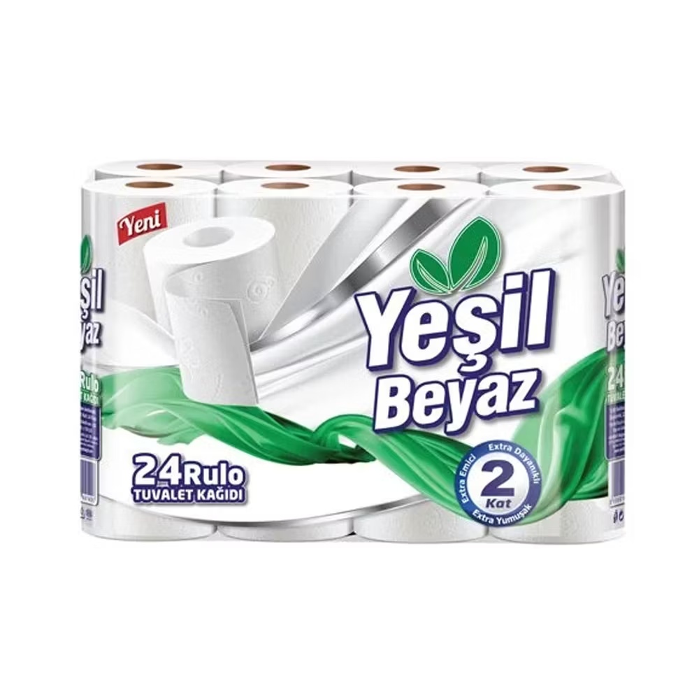 Yeşil Beyaz Eko Çift Katlı Tuvalet Kağıdı 24 Adet