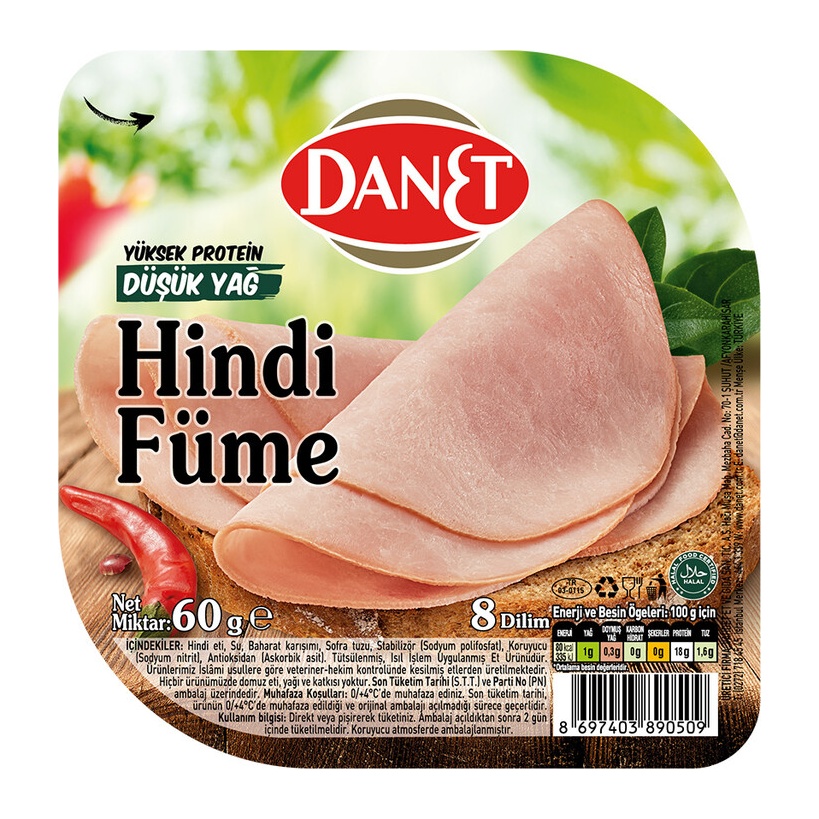 Danet Dilimli Hindi Füme Salam 60 Gr