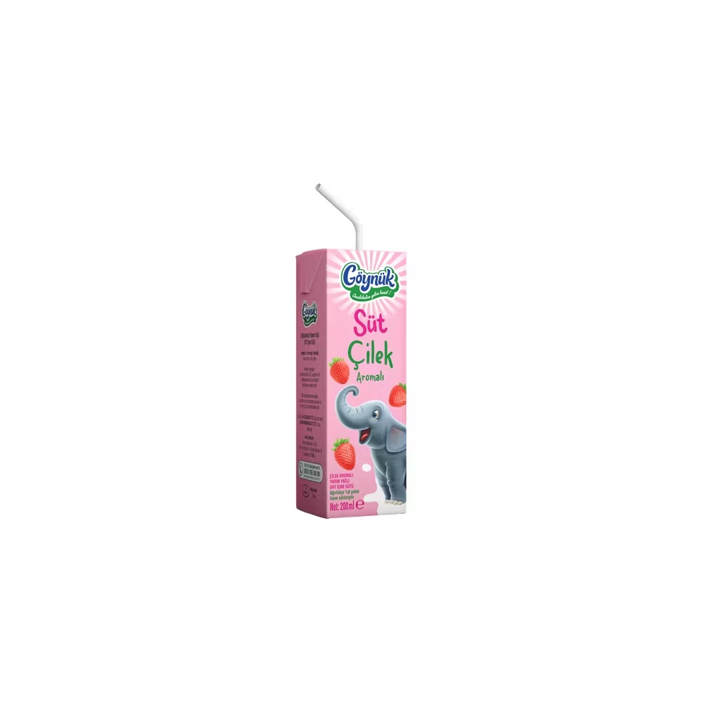 Göynük Çilek Aromalı Süt 200 Ml