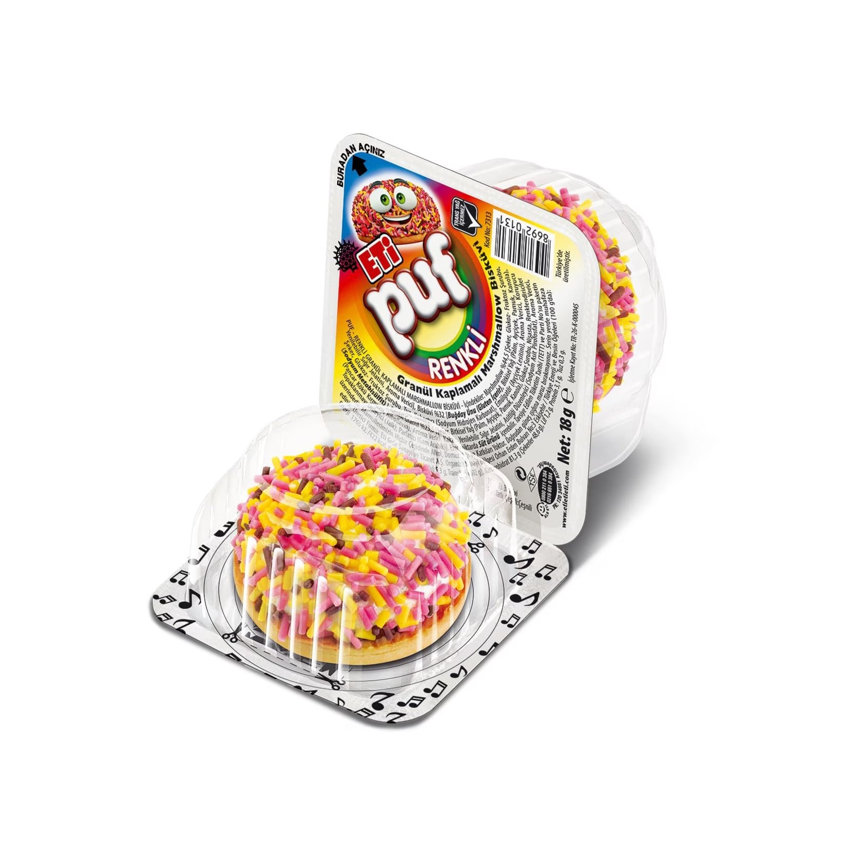 Eti Puf Renkli Granüllü Bisküvi 18 Gr