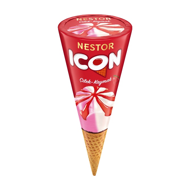 Nestor Icon Çilek Kaymak Kornet 120 Ml