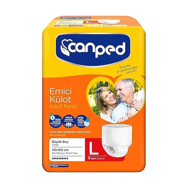 Canped Külotlu Hasta Bezi L 8 Adet