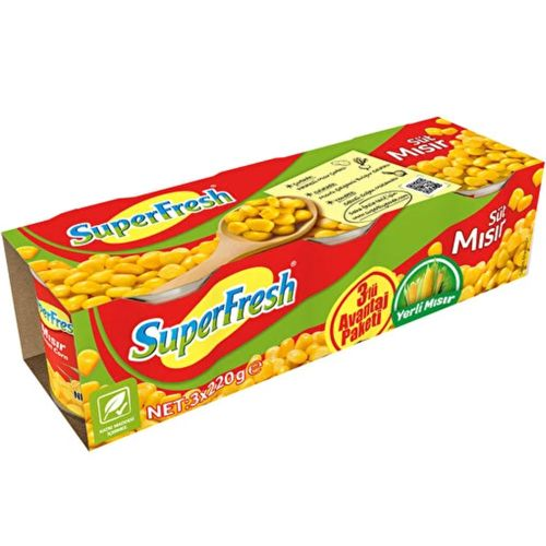 Superfresh Konserve Mısır 3'lü 600 Gr
