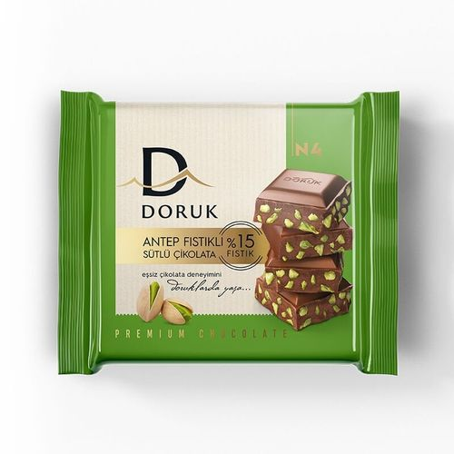 Doruk Antep Fıstıklı Kare Çikolata 60 Gr