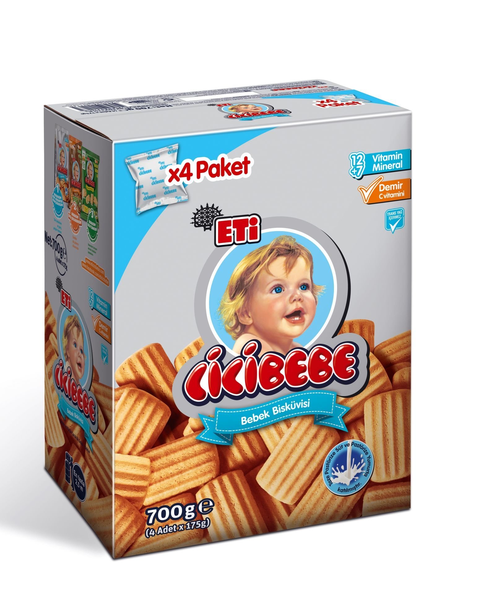 Eti Cicibebe Bebe Bisküvisi 4'lü 700 Gr