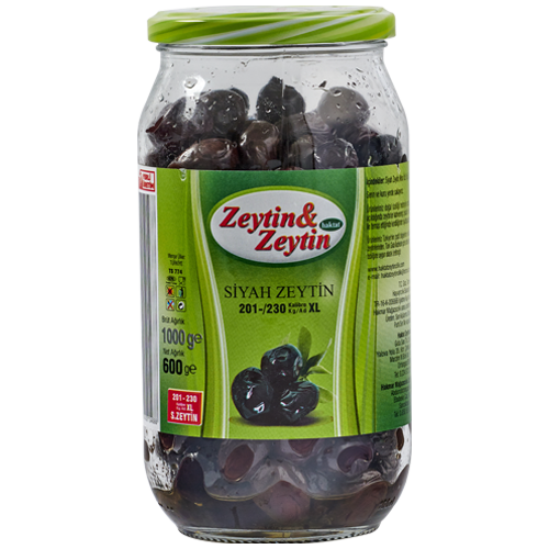 Zeytin & Zeytin Siyah Zeytin 201-230 Kalibre 600 Gr