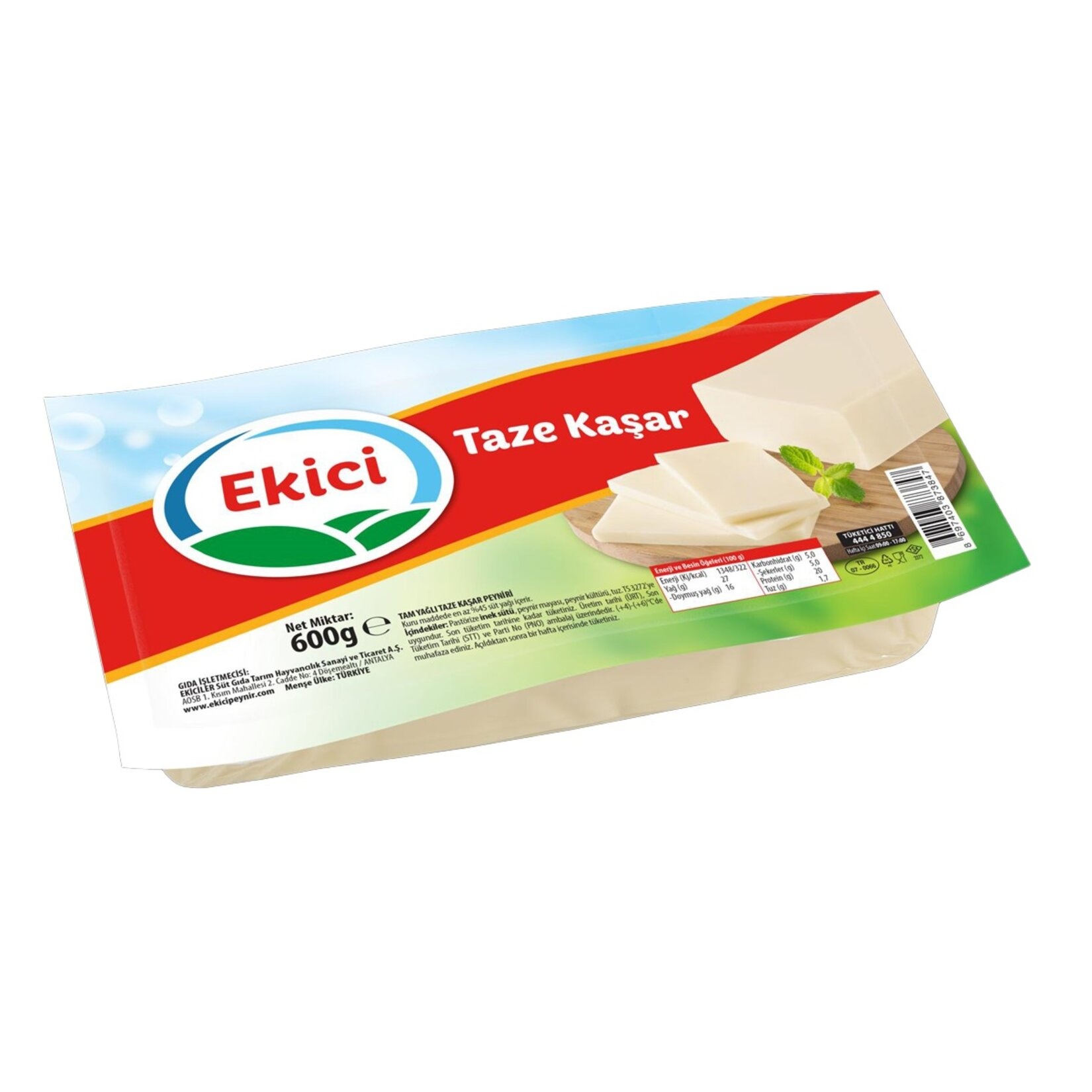 Ekici Taze Kaşar Peyniri 600 Gr