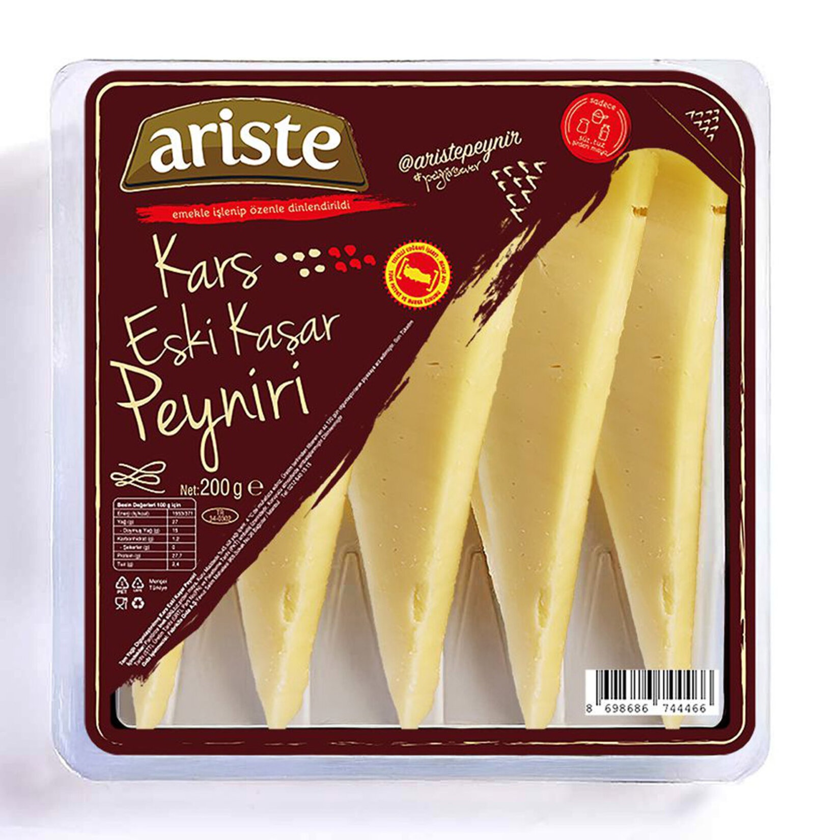Ariste Tam Yağlı Olgun Kars Eski Kaşar Peyniri 200 Gr