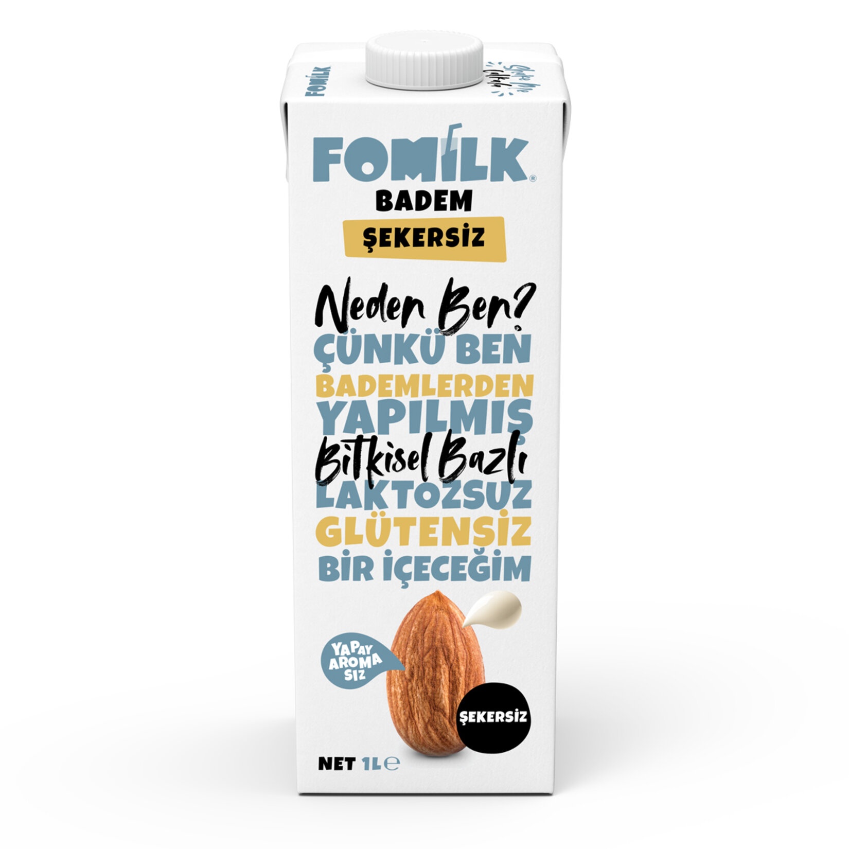 Fomilk Şekersiz Badem Sütü 1 Lt