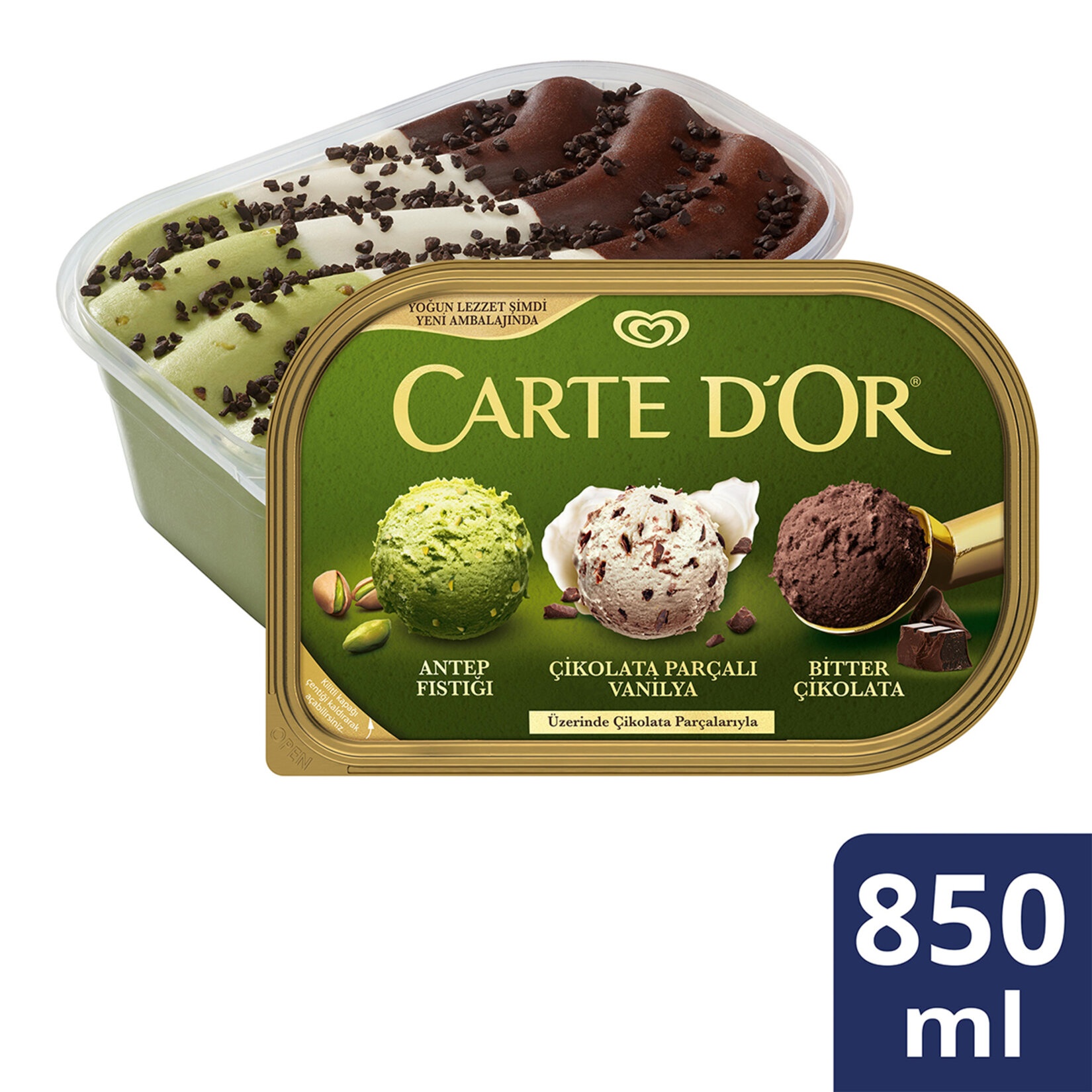 Carte D'or Antep Fıstığı Vanilya Bitter Çikolata 850 Ml