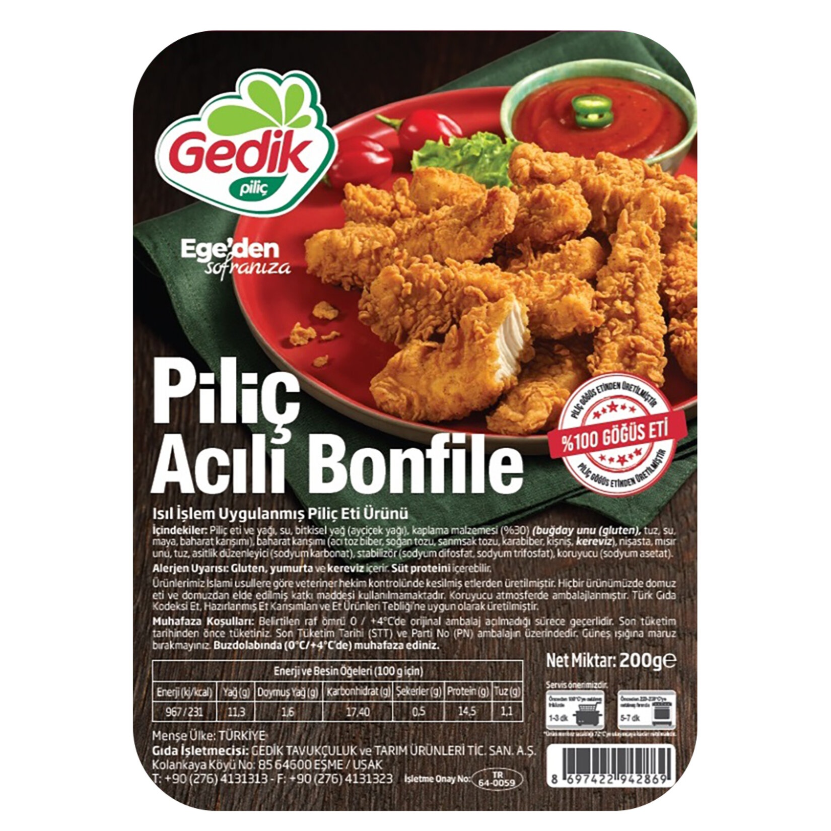 Gedik Acılı Çıtır Bonfile 200 Gr