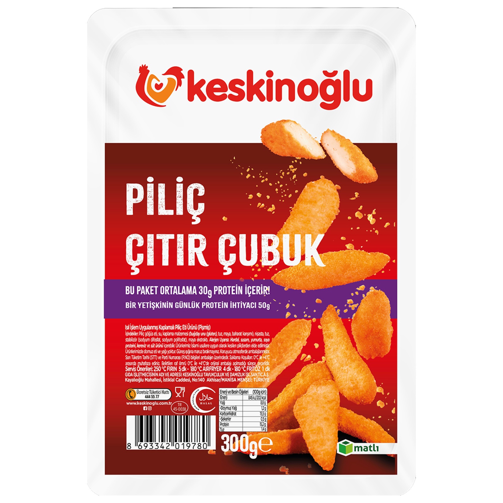 Keskinoğlu Piliç Çıtır Çubuk 300 Gr
